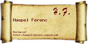Haspel Ferenc névjegykártya