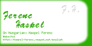 ferenc haspel business card